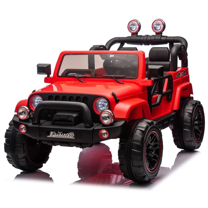 24V Kids Electric Ride-On Car for Ages 3-8, Remote Control, 2WD with Bluetooth & USB - Red