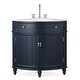 preview thumbnail 1 of 4, 24" Benton Collection Triadsville Dark Blue Corner Bathroom Vanity Painted - Blue - Single Vanities