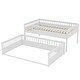 preview thumbnail 9 of 25, Queen over Queen Bunk Bed with Ladder and Guardrails, Solid Pine Wood Frame