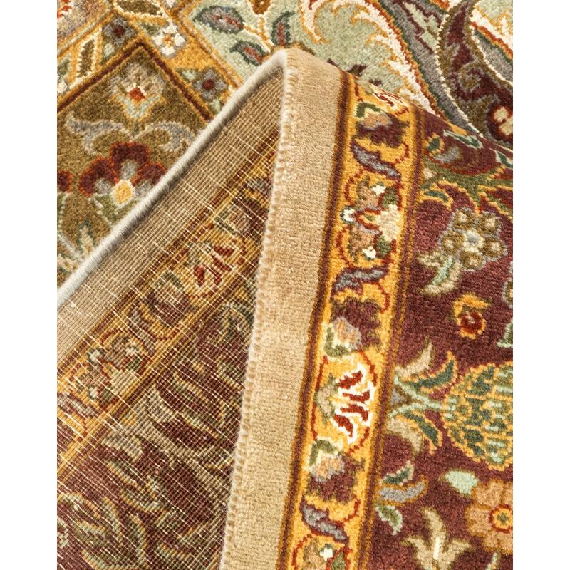 Overton Hand Knotted Wool Vintage Inspired Traditional Mogul Ivory Area Rug - 4' 3" x 6' 0"