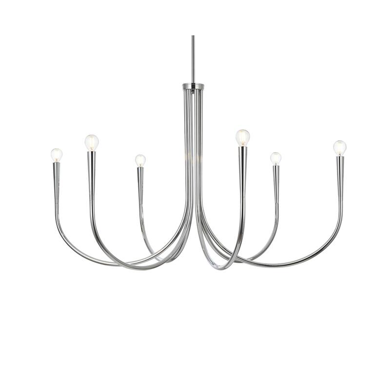 Elegant Lighting LD722D42 Layne 6 Light 42" Wide Taper Candle Style