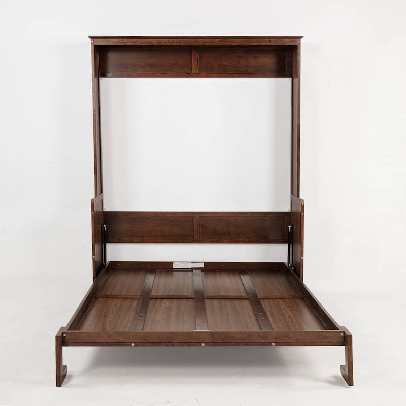 Wood Murphy Bed,Space-Saving Hidden Wall Bed, Wall Bed Cabinet
