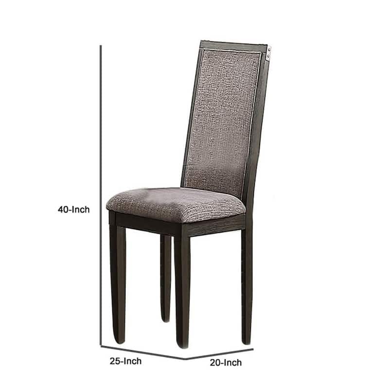 Gray/Gray Fabric Upholstered Wood Frame Dining Chair, Set of 2, Sturdy Dining Chair for Dining Rooms - 19