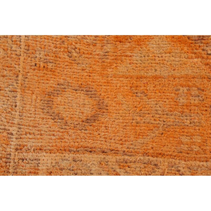 Orange Anatolian Oriental Vintage Runner Rug Handmade Wool Carpet - 2'10"x 12'3"