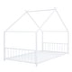 preview thumbnail 8 of 25, Twin Size Metal House Bed with Roof for Kids, Sturdy Frame, No Box Spring Needed