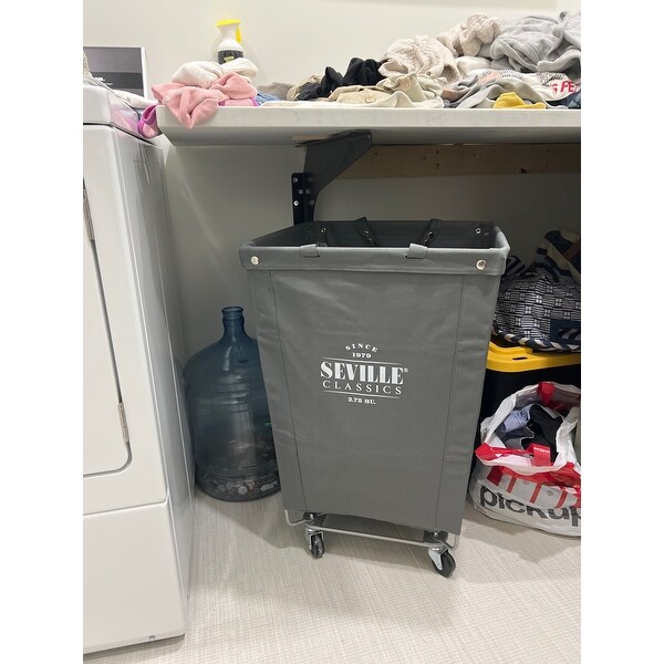 Laundry Hamper Cart Wheels Storage Basket Gray Commercial Canvas Rolling Gray 