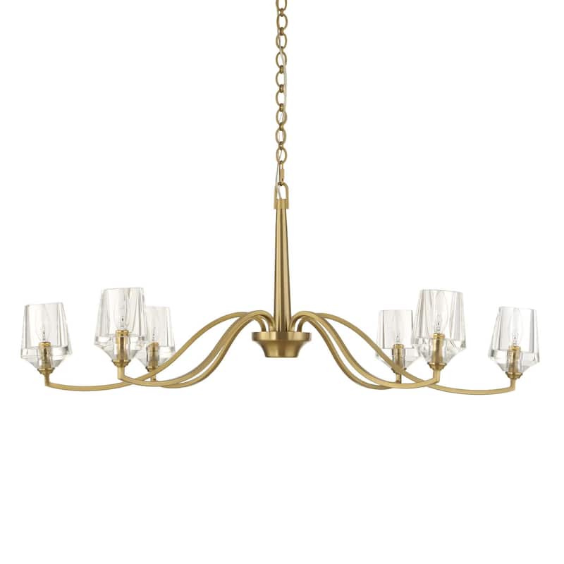Uttermost Barcelona 6 Light Brass Chandelier - 40.25"W x 40.25"D x 15.5"H