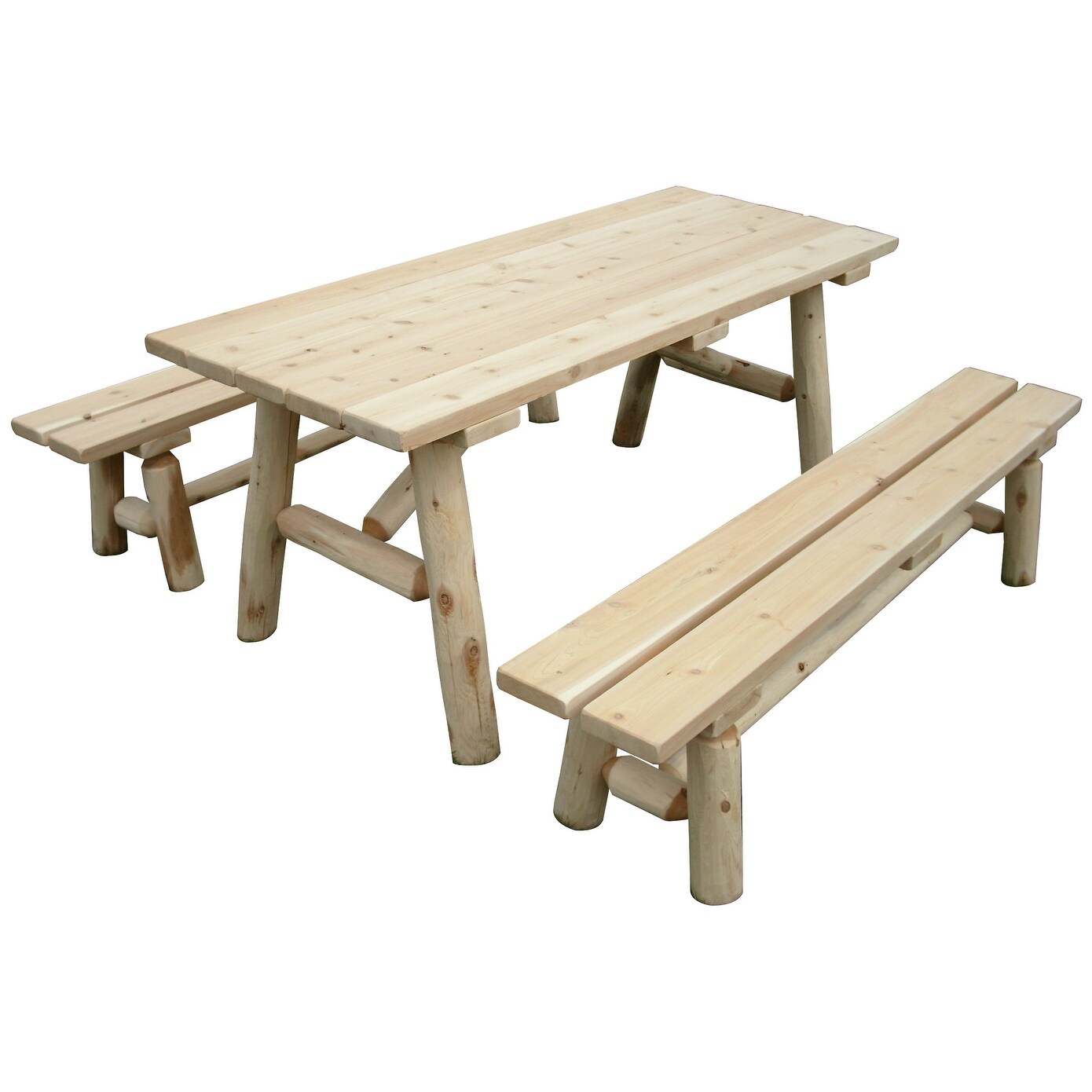 Teak picnic table with detached benches sales
