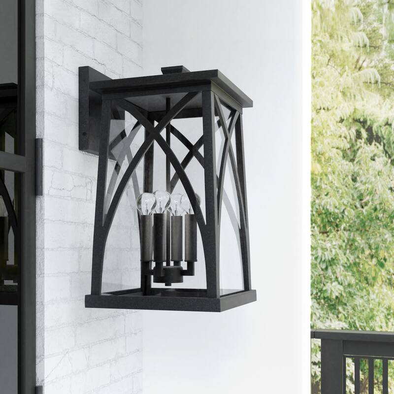 Marshall Outdoor 4-Light Large Wall Lantern w/ Clear Glass