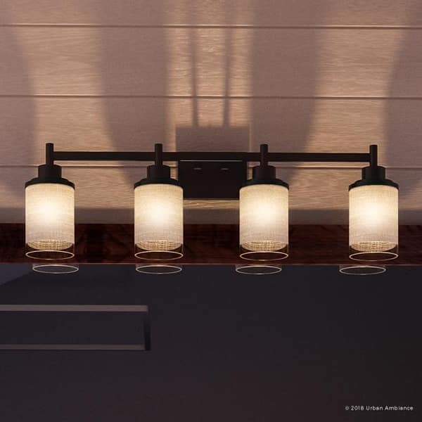 slide 1 of 7, Luxury Contemporary Bathroom Vanity Light, 9.4375"H x 31"W, with Transitional Style, Olde Bronze Finish by Urban Ambiance