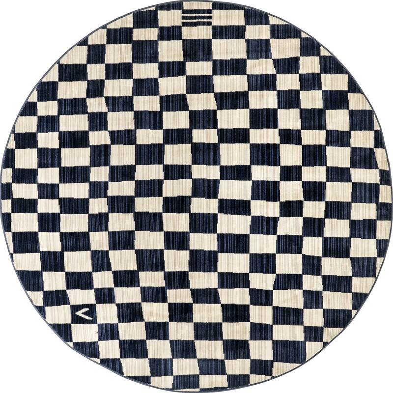 Nuloom Dominique Abstract Checkered Fringe Area Rug