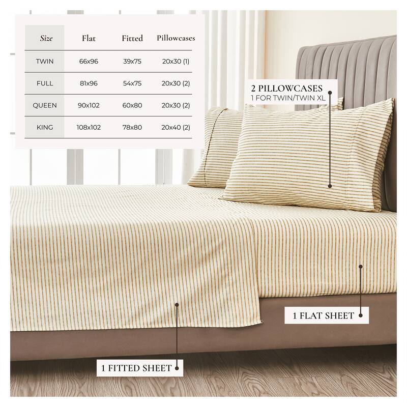 Linery & Co. Ultra-Soft Striped Brushed Microfiber Sheet Set