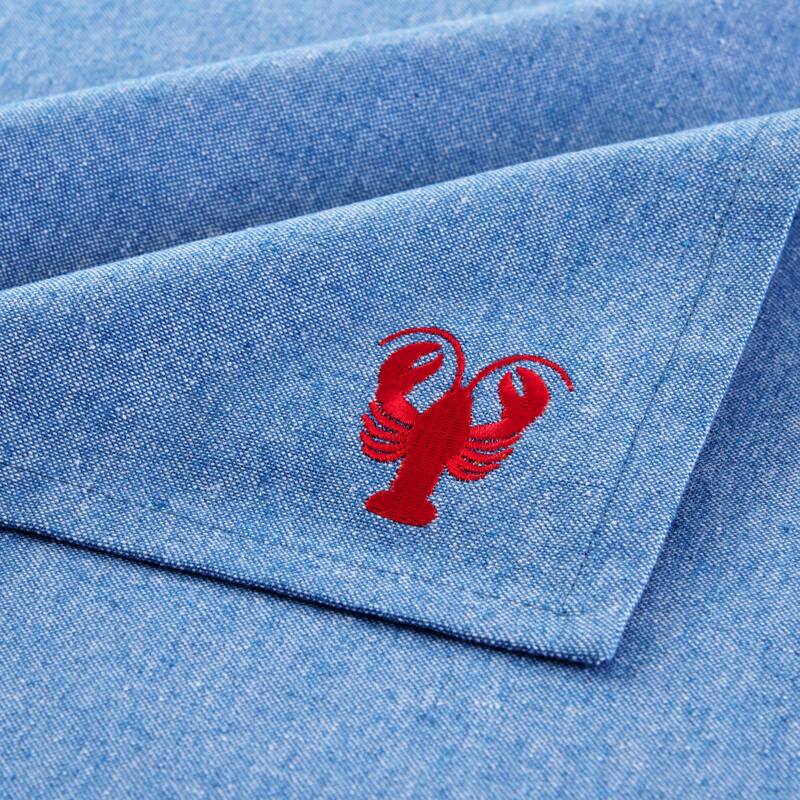 Coastal Embroidered Napkins, Set of 4 - 17x17