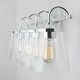 preview thumbnail 12 of 22, Jayne 4-light Bath/ Vanity Fixture w/ Clear Seeded Glass