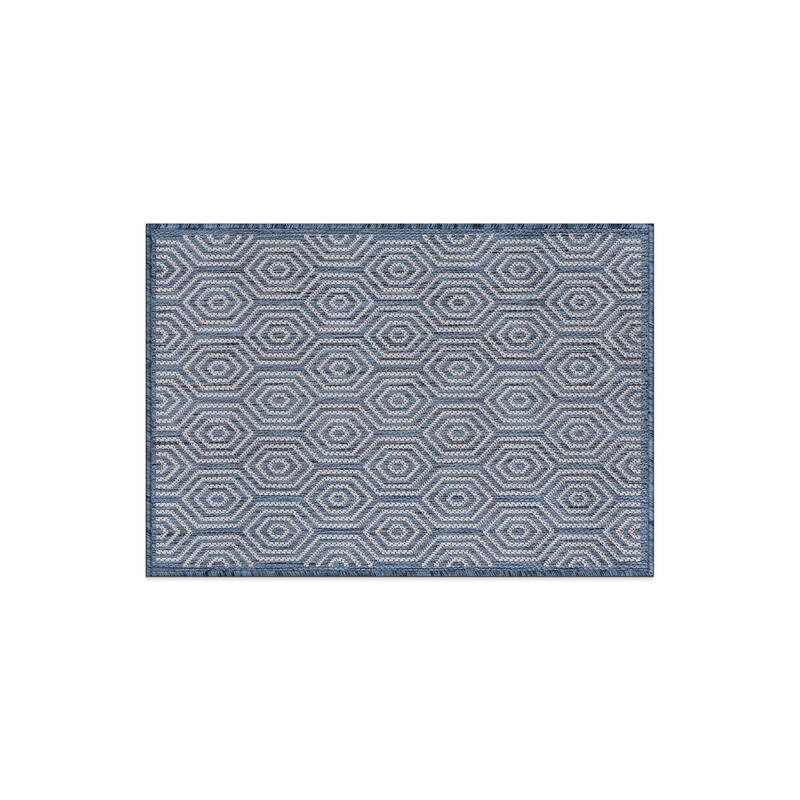 World Rug Gallery Modern Geometric Textured Flat Weave Indoor/Outdoor Area Rug