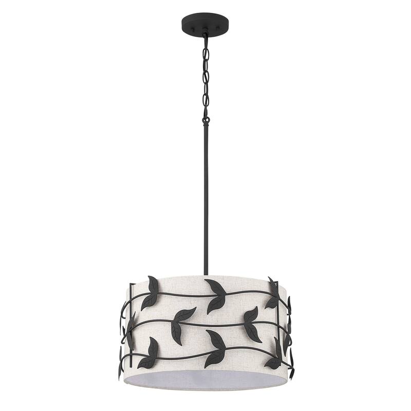 Acroma 4-light Gold/Black Ceiling Cotton Drum Light