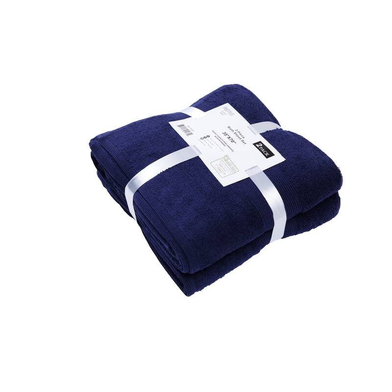 Fabstyles Luxury Large Bath Sheet 35 by 70 Inches Set of 2