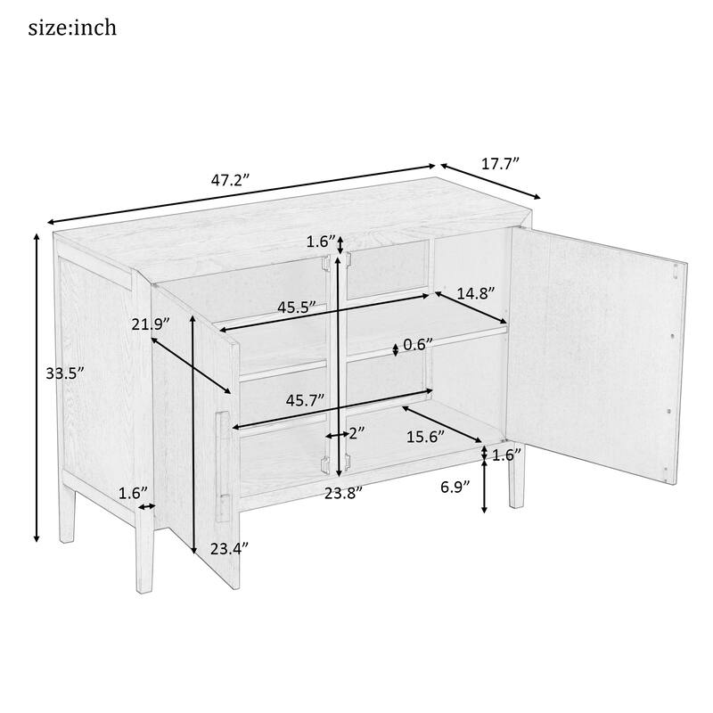 Wooden Storage Sideboard Cabinet with 2 Doors