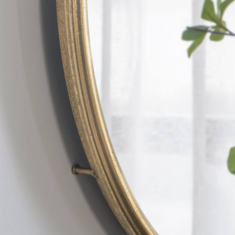 Circle Wall Mirror with Gold Metal Frame