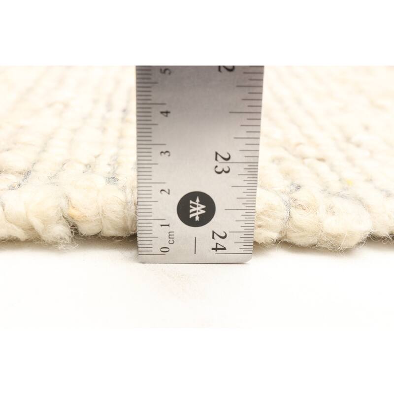 ECARPETGALLERY Braid weave Sienna Cream Wool Rug - 5'0 x 7'11