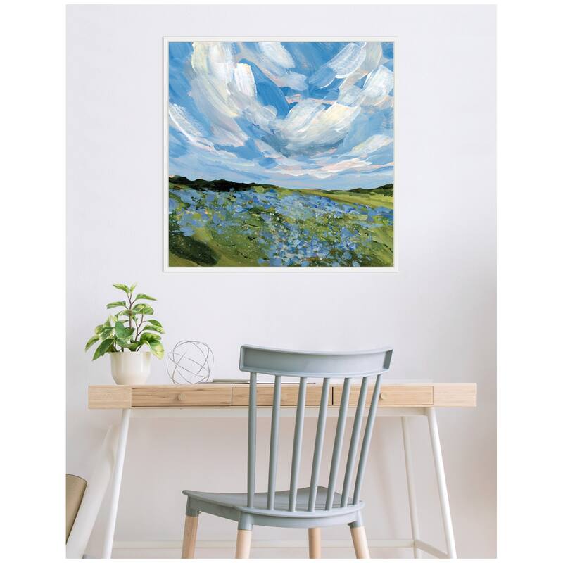 Kate and Laurel Texas Bluebonnets by Emily Kenney Framed Canvas Wall Art Print