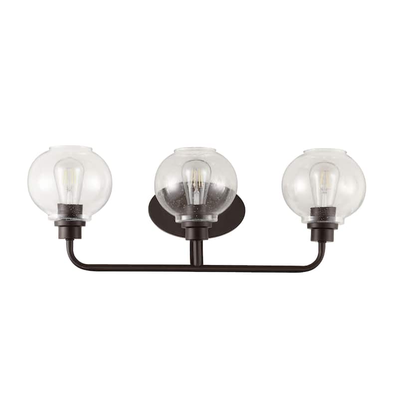 Staunton Iron/Seeded Glass Cottage Rustic LED Vanity Light, by JONATHAN Y