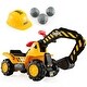 preview thumbnail 1 of 8, Costway Kids Toddler Ride On Excavator Digger Truck Scooter Seat Yellow - Kids