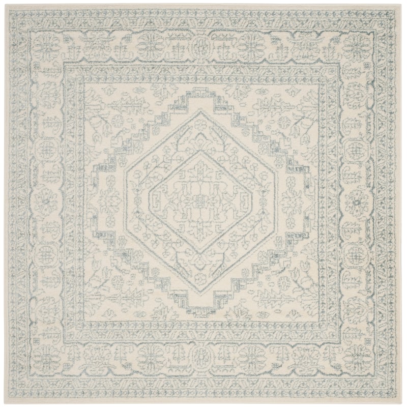 SAFAVIEH Adirondack Sian Rustic Oriental Medallion Rug - 6' Square - Ivory/Slate
