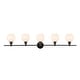 preview thumbnail 1 of 9, Elegant Lighting Collier 5 Light 47" Wide Bathroom Vanity Light with Black