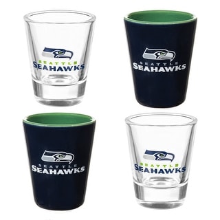 4-Piece Ceramic and Glass 2 oz. Shot Glass Set, Seattle Seahawks - Bed ...