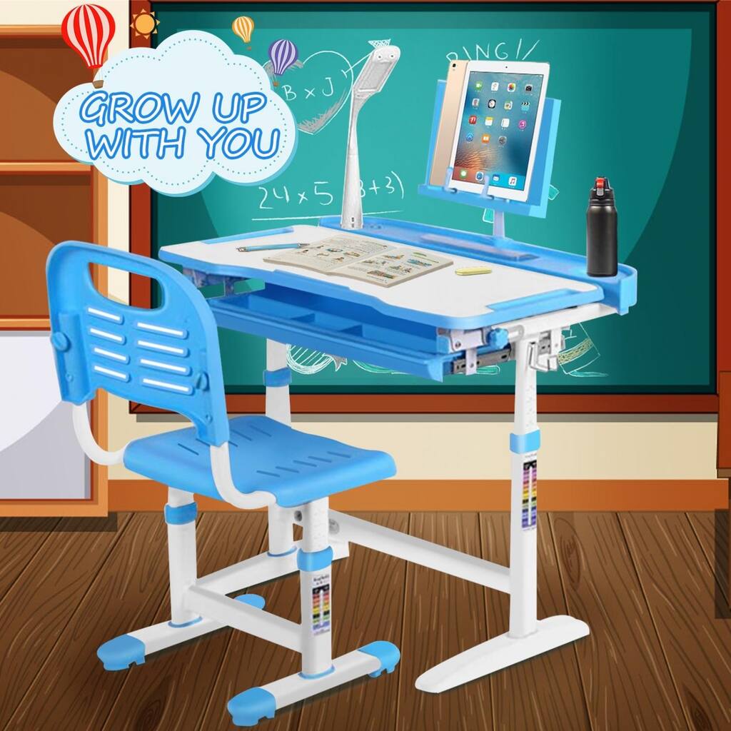 Children Study Desk, Kid Desk, Boy And Girl Homework Desk And Chair Set Light