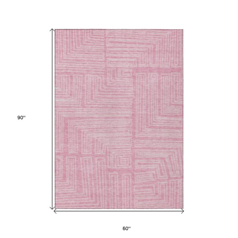 HomeRoots Geometric Transitional Rectangle Outdoor Rug