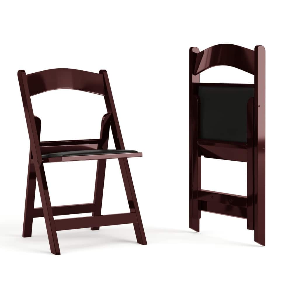 Set of 2 Folding Chairs with Padded Seats - 18"D x 17.25"W x 30.75"H