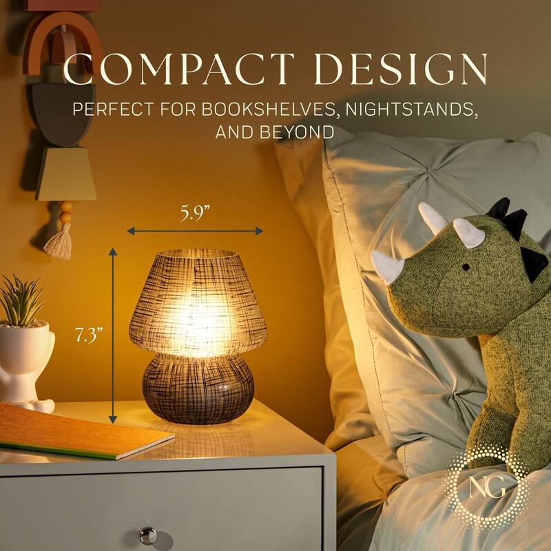 Mushroom White Glass Dimmable LED Table Lamp with E26 Socket Modern