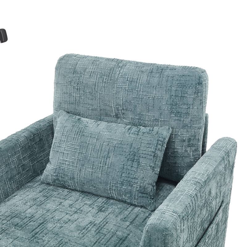 Multifunctional Lazy Person Sofa Recliner,Storage Backrest With Cell Phone Bracket Chenille Single Leisure Chair