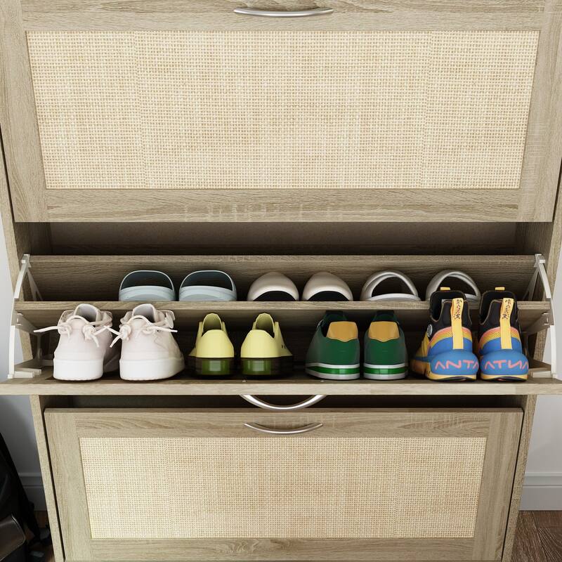Shoe Cabinet with 3 Flip Drawers Shoe Rack Storage Cabinet Space Save - 31.5“Wx42.5"H