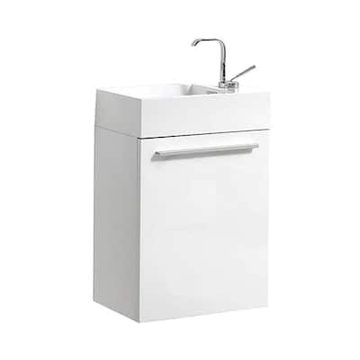 18" Floating Vanity / Wall Hung Vanity Set with Acrylic Sink , Available Mirror Option