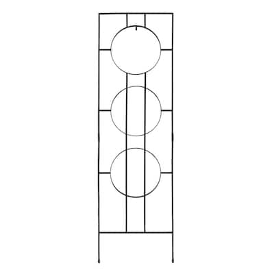 Achla Designs Modern Samsara Decorative Garden Trellis, 79.75 Inch Tall, Black Powder Coat Finish