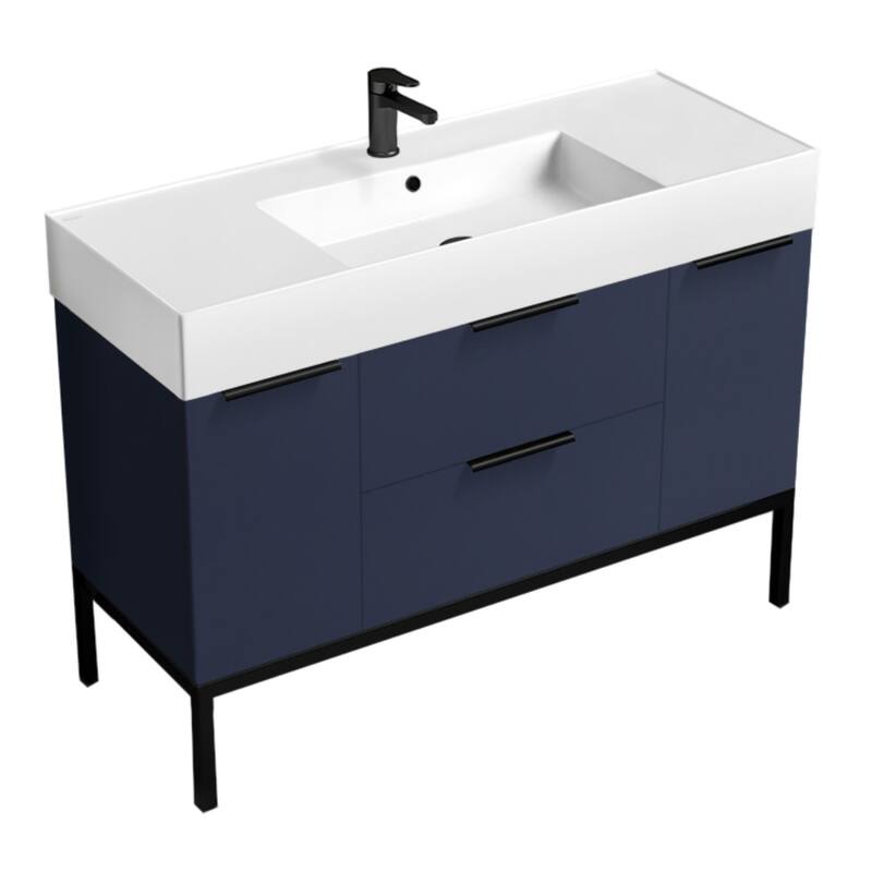 Nameeks Derin-4818-C Derin 48" Free Standing Single Basin Vanity Set - Night Blue / Black - Painted