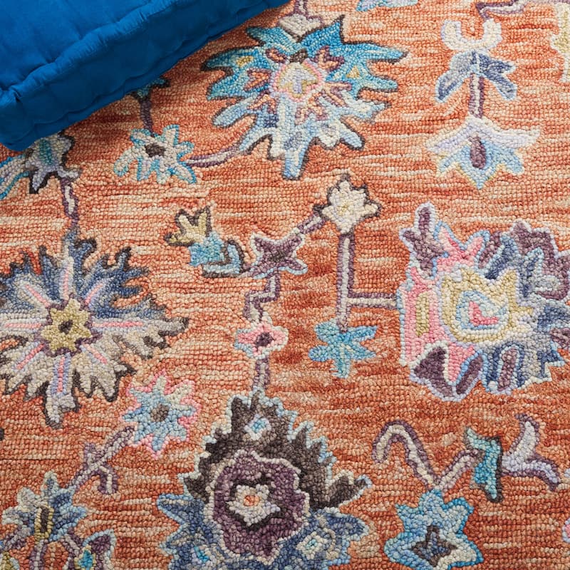 SAFAVIEH Handmade Blossom Lindy French Country Floral Wool Rug