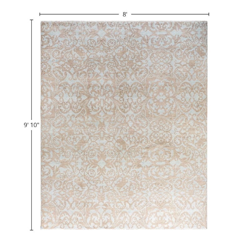 Modern One-of-a-Kind Handmade Area Rug - Brown, 8' 0" x 9' 10" - 8' 0" x 9' 10"