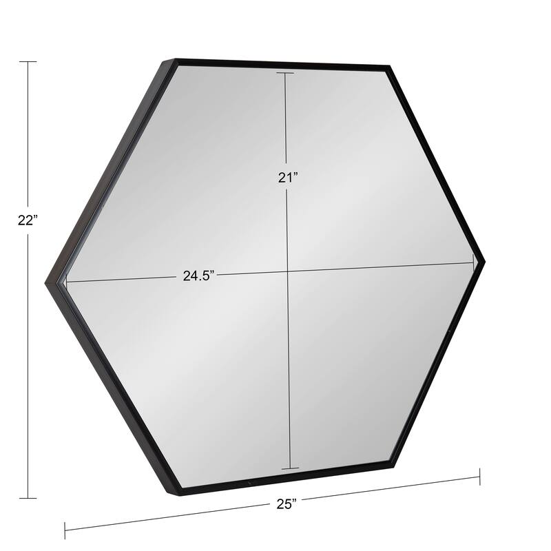 Kate and Laurel Rhodes Framed Mid-century Hexagonal Wall Mirror