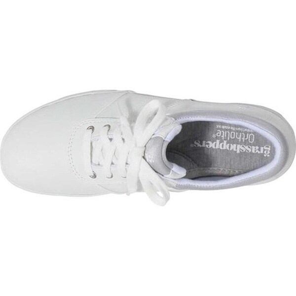 grasshopper white leather sneakers