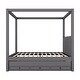 preview thumbnail 12 of 22, Full Size Upholstery Wood Platform Bed with Trundle,Canopy Bed with Drawers