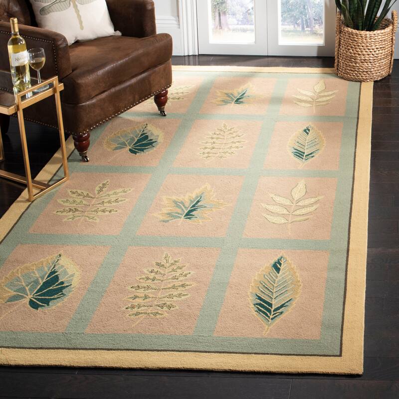 SAFAVIEH Handmade Chelsea Spring Wheel Mosaic French Country Wool Rug - 8' x 10' - Tan