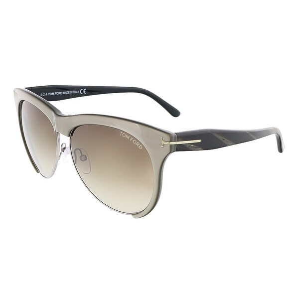 Tom Ford FT0365/S 38B LEONA Grey Bronze Rectangle sunglasses