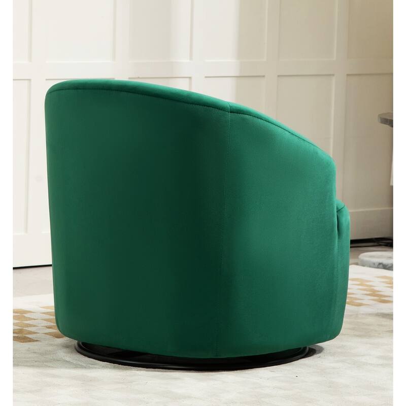 Modern Velvet Upholstered Swivel Accent Chair