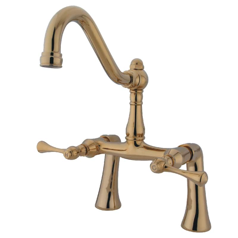Kingston Brass Restoration 7 in. Center Deck Mount Clawfoot Tub Faucet