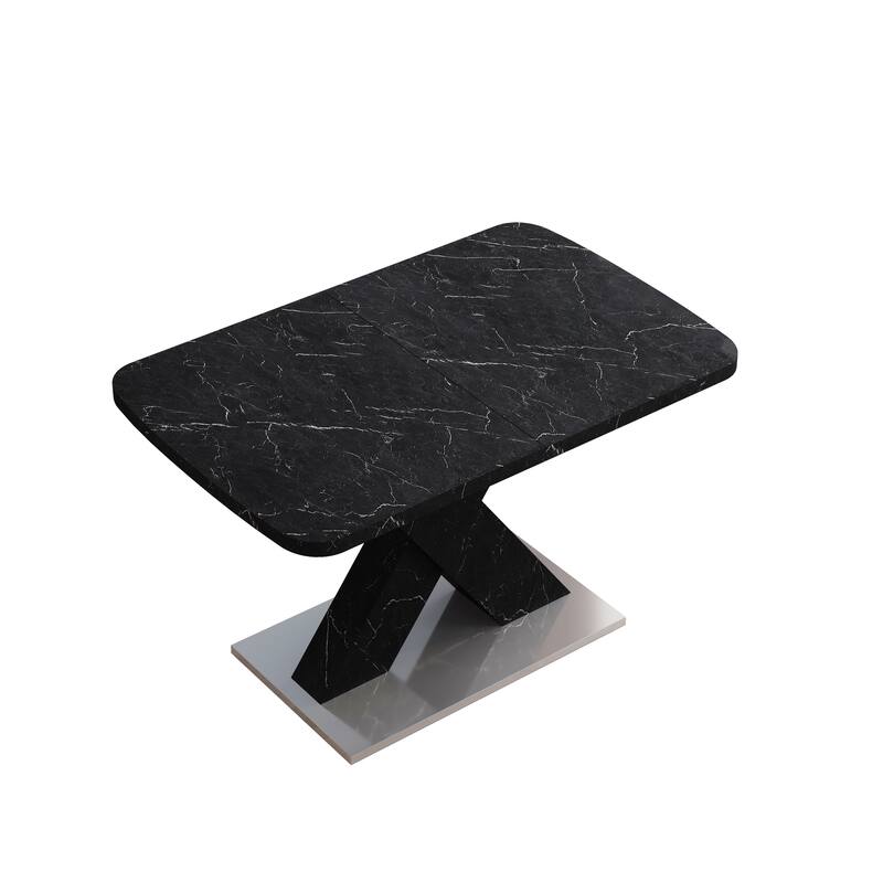 Retractable dining table with MDF Top