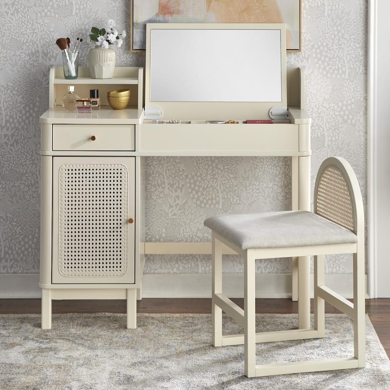 Lifestorey Bayview Rattan Vanity Set